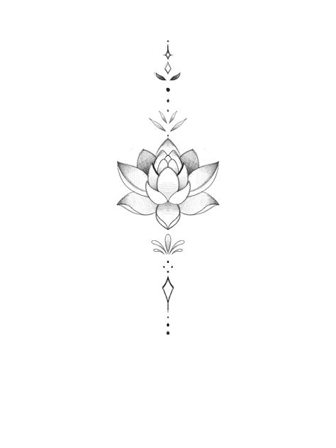 Small Lotus Tattoo, Water Lily Tattoos, Lotus Tattoo Design, Hand And Finger Tattoos, Small Pretty Tattoos, Chest Tattoos For Women, Spine Tattoos For Women, Red Ink Tattoos, Small Hand Tattoos