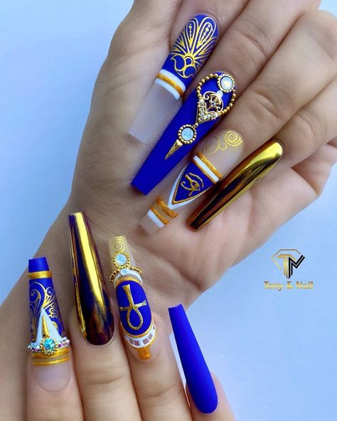 Egyptian Nail Art Design, Egyptian Nails Designs, Egyptian Nail Art, Cute And Easy Nails, Nail Art Design 2023, Egyptian Nails, Gold Manicure, New Years Eve Outfit, Nails Art Designs