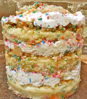 “Momofuku Style” Gooey Butter Funfetti Layer Cake with Birthday  Cake Crumb, & Whipped Rainbow Chip Frosting I've been nonexistent for ... Rainbow Chip Cake, Funfetti Layer Cake, Rainbow Chip Frosting, Funfetti Cheesecake, Momofuku Milk Bar, Gooey Butter Cake, Torte Cupcake, Leftover Cake, Funfetti Cake