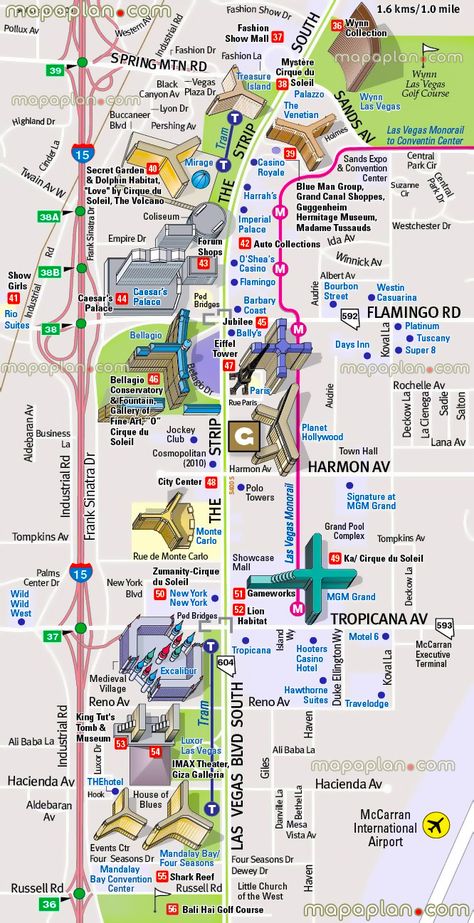 Las Vegas map - Detailed road & street names plan with favourite points of interest - Boulevard South, McCarran International Airport Terminal, Frank Sinatra Drive, Excalibur, Eiffel Tower, Bellagio fountain, IMAX Theater, King Tut's Tomb & Museum Las Vegas Dispensaries, How To Plan A Trip To Las Vegas, New York Tourist, Imax Theater, Las Vegas Fremont Street, Excalibur Las Vegas, Vegas Strip Map, Vegas Hotels Strip, Las Vegas Strip Map