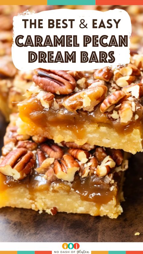 Craving a dessert that strikes the perfect balance between creamy and crunchy? Introducing the Caramel Pecan Dream Bars! With a melt-in-your-mouth crust, decadent caramel layer, and the nutty crunch of pecans, this treat promises to be a hit at any gathering. Whether it's a lazy Sunday brunch or a festive family dinner, these bars are sure to steal the spotlight. Dive into the recipe now and treat your taste buds to a dessert they won't forget. Click to get the full recipe! Caramel Pecan Dream Bars, Pecan Dream Bars, Toffee Dessert, Pecan Bars Recipe, Kraft Caramel Bits, Magic Bars Recipe, Caramel Cookies Bars, Dream Bars, Pecan Bars