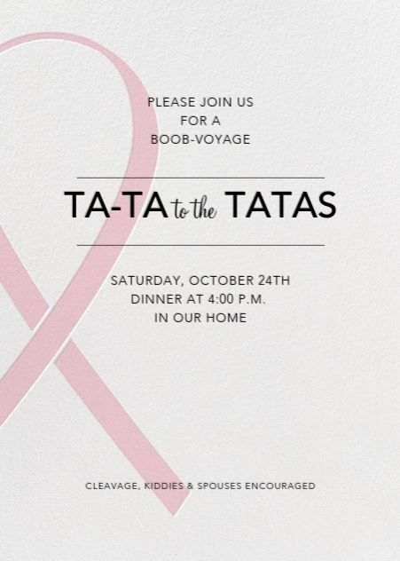 Mastectomy Party, Surprise For Girlfriend, Survivor Party, Mastectomy Tattoo, Ta Ta, Mom Party, Breast Reduction, Breast Surgery, Bye Bye