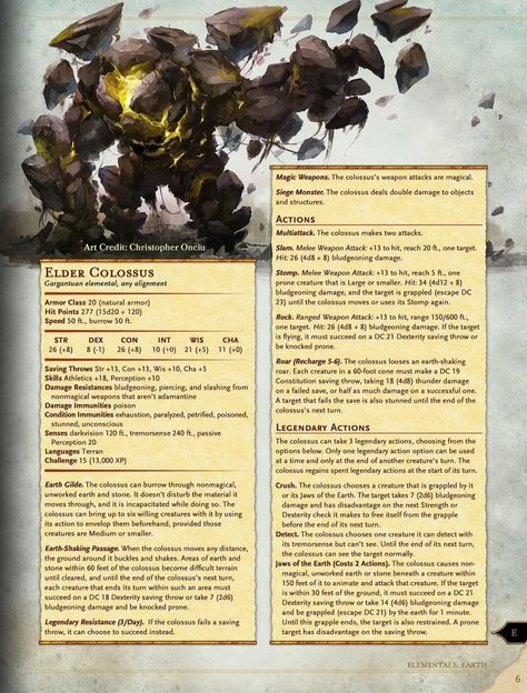 Earth Elemental, Dungeons And Dragons Books, Dungeons And Dragons Races, Dnd Stats, Dnd Stories, Dnd Races, Dnd Classes, Dungeons And Dragons 5e, Dnd 5e Homebrew