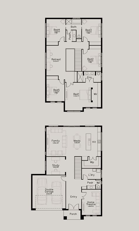 Floor Plan Two Storey House, 2 Storey House Floor Plan Layout, House Second Floor Design, Building A House Blueprint, House Plan 2 Floor, Second Floor Plans Layout, Floor Plan Design 2 Storey, Double Storey Floor Plans, Home Floorplan Ideas