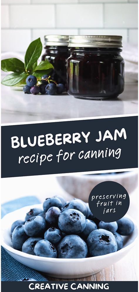 Recipe For Blueberry Jam, Blueberry Jelly Recipe Homemade Jams, Blueberry Jam Recipe With Pectin, Diy Fruit Preserves, Blueberries Jam Recipes, Blueberry Preserves Recipe Canning, Small Batch Blueberry Jam, Easy Blueberry Jam No Pectin, Canned Blueberry Jam