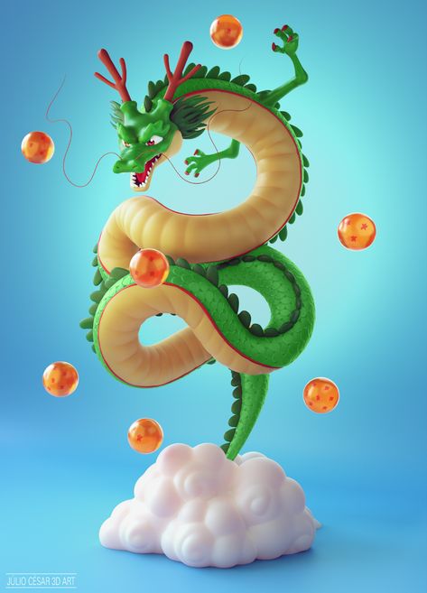 Shenlong - Dragon Ball on Behance Dragon Ball Fanart, Pirate Books, Dragon Illustration, Dragon Toys, Dragon Games, Cute Dragons, 3d Characters, Girls Cartoon Art, Photography Backdrops