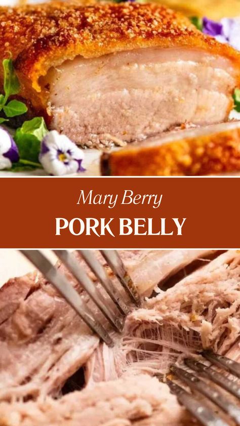 Mary Berry Pork Belly Mary Berry Recipes Dinners, English Baking, Mary Berry Recipes, Pork Belly Roast, Christmas Pork, Mary Berry Cooks, British Bake Off Recipes, Chef Dishes, Foodie Lover