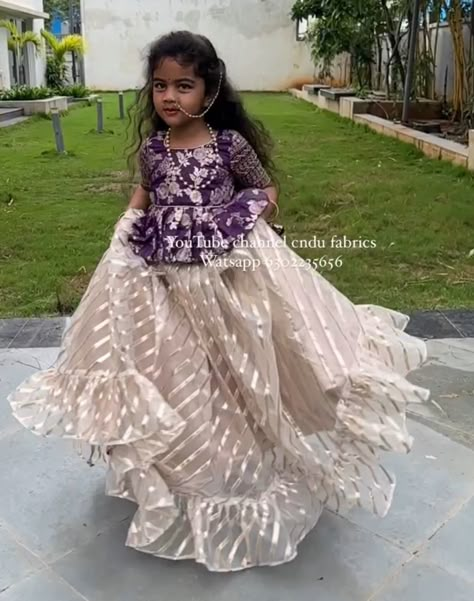 Kids Frocks Design Traditional Indian, Ghagra Designs For Kids, Traditional Frocks For Kids, Kids Lehanga Design For Wedding, Kids Traditional Wear Indian, Long Frocks Design, Kids Lehanga Design, Long Frocks Indian, Net Frocks