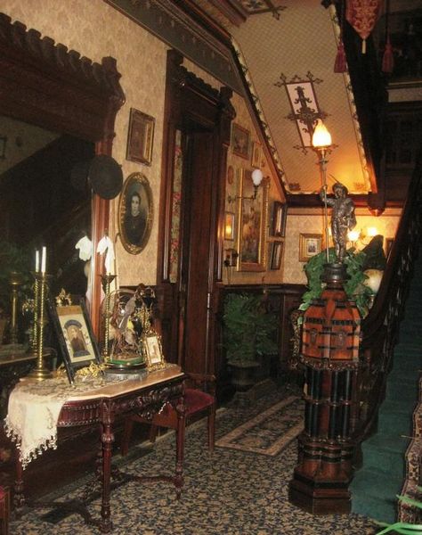 Stegmaier Mansion Photos | The Frederick Stegmaier Mansion, Wilkes-Barre, PA -- Entry Foyer Victorian Rooms, Victorian House Interiors, Old House Interior, Victorian Home Interior, Victorian Home Decor, Victorian Interior, Victorian Interiors, Homes Interior, Victorian Revival