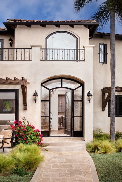 Tuscan Exterior, Feature Window, Spanish Exterior, Mediterranean Homes Exterior, Mediterranean Exterior, Best Exterior Paint, Mexico House, Stucco Homes, Stucco Exterior