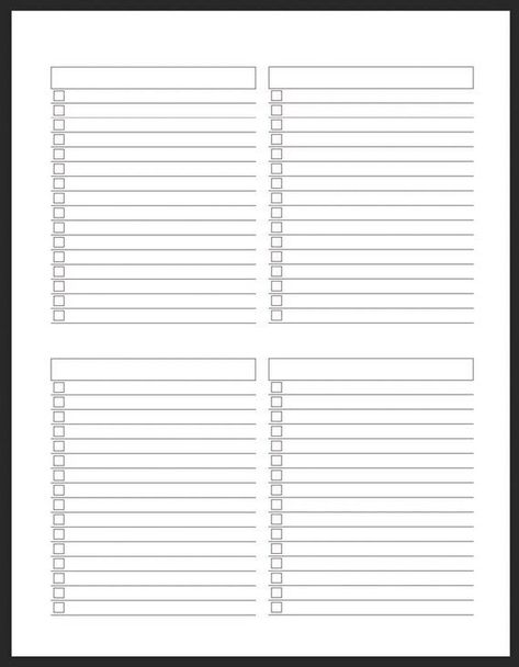 Minimalist Checklist, To Do List Minimalist, Blank Checklist, Printable Calendar Design, Organizational Printables, Calendar Designs, Life Hacks Organization, Printable To Do List, Checklist Printable