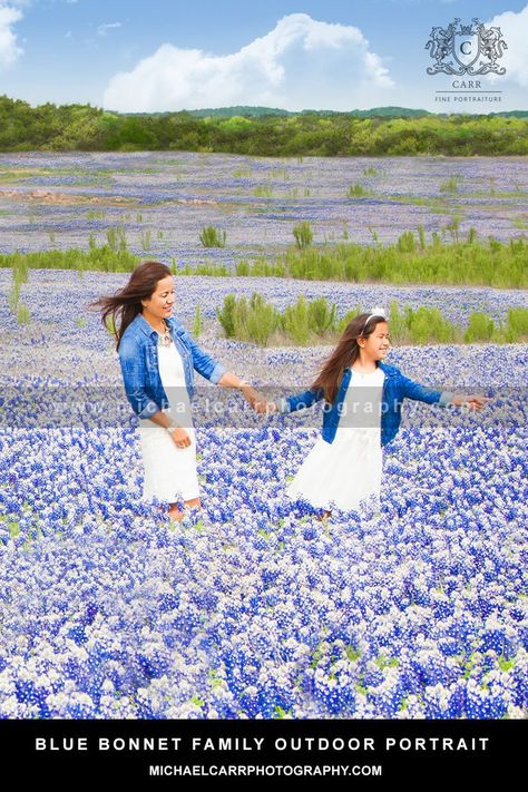 Mother and daughter portrait in a field of bluebonnets Blue Bonnet, Texas Bluebonnets, Houston Photography, Family Portrait Photography, Texas Hill Country, Family First, Blue Bonnets, Family Portrait, Professional Photographer