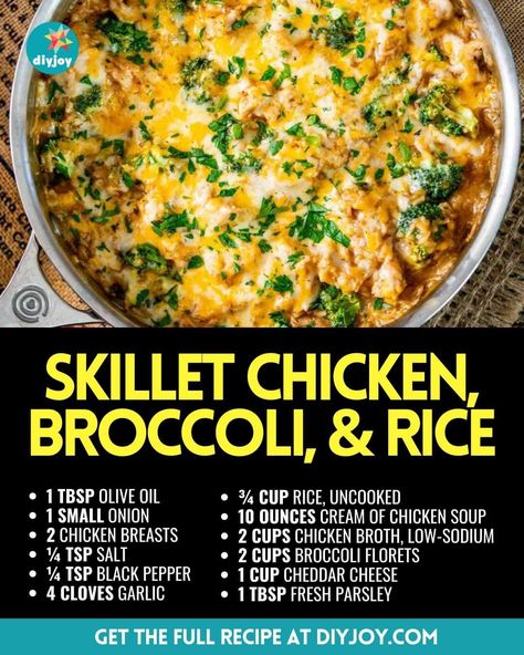 Broccoli And Cheese Recipe, Rice Skillet Meals, Chicken And Leek Pie, Easy Skillet Chicken, Broccoli And Rice, Leek Pie, Healthy Pantry, Chicken Broccoli Rice, Rice Skillet