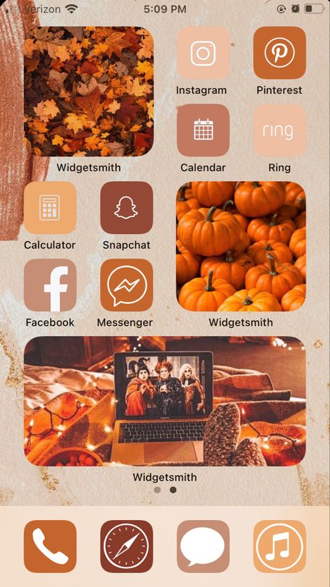 Fall Phone Organization, Fall Home Screen Widgets, Iphone Fall Home Screen, Fall Wallpaper Iphone Aesthetic Widgets, Fall Home Screen Wallpaper Aesthetic, Fall Home Screen Layout, Thanksgiving Home Screen, Ios 16 Home Screen Ideas Fall, Fall Widgetsmith Ideas