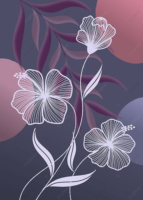 Abstract Floral Mural, Boho Art Ideas, Boho Designs Art, Easy Wallpaper, Line Art Painting, Boho Art Painting, Line Art Floral, Beautiful Gradient, Background Painting