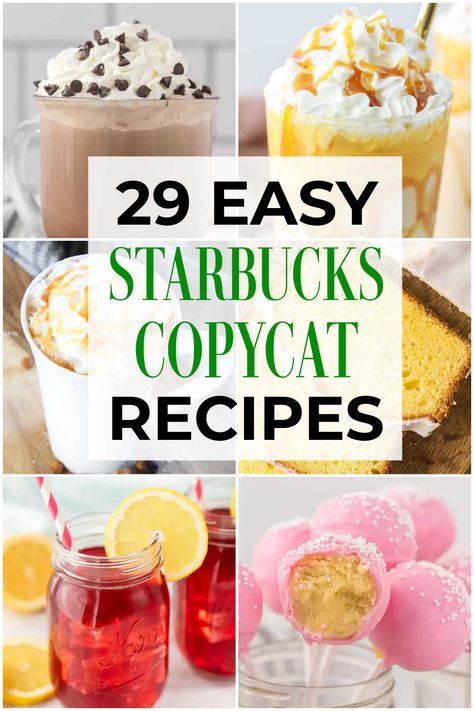 You can enjoy Starbucks recipes at home thanks to these easy Starbucks Copycat recipes. Save money while enjoying your favorite beverages, breakfasts and sweets from Starbucks. From lemon loaf to Frappuccinos, you’ll find all your favorite Starbuck items in this list! #onecrazymom #starbucksrecipes #copycatrecipes #dessertrecipes #drinkrecipes Copycat Starbucks Refreshers Recipes, Easy Copycat Starbucks Drinks, Healthy Copycat Starbucks Drinks, How To Make Copycat Starbucks Drinks, Copycat Starbucks Refreshers, Starbucks Recipes At Home, Vanilla Bean Frappuccino Recipe, Starbucks Copycat Recipes Drinks, Starbucks Copycat Recipes