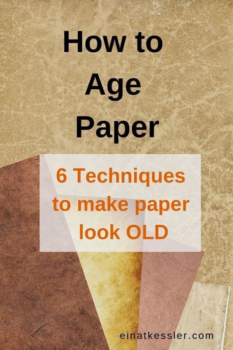 How to Age Paper - 6 easy technique to make paper look old. Turn papers from your stash to antique looking paper for any project! Try it now! #papercrafts #paperart #alteredbooks #mixedmedia #crafts Diy Old Paper Look, How To Make Aged Paper, How To Make Vintage Paper Diy, How To Make Paper Look Aged, How To Age Paper Diy, Aging Paper Diy, How To Make Old Looking Paper, Old Paper Diy, How To Make Paper Look Vintage