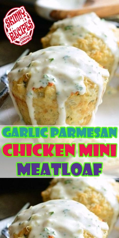 Garlic Parmesan Chicken Mini Meatloaf Individual Meatloaves, Chicken Parmesan Recipe Healthy, Recipes Meatloaf, Wings Sauce, Mini Meatloaf Recipes, Keto Meatloaf, Chicken Parmesan Recipe Easy, Chicken Parmesan Recipe Baked, Mini Meatloaf