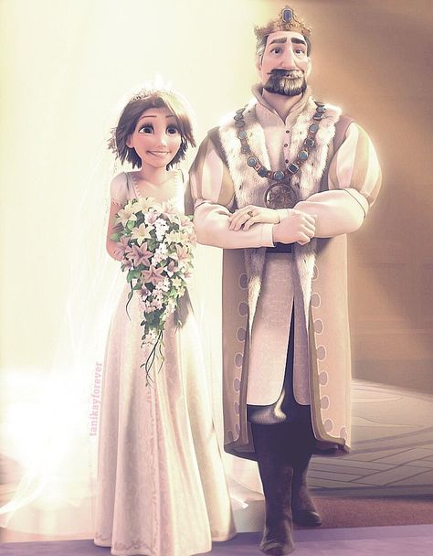 Rapunzel  and her dad Rapunzel And Eugene, Magic Love, Disney Blog, Disney Rapunzel, I Saw The Light, Princesa Disney, Brother And Sister, Disney Tangled, Disney Kids