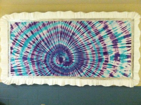 Tie dye bulletin board Tie Dye Bulletin Board Ideas, 2024 Classroom, Teacher Corner, Colorful Bulletin Boards, 60s Theme, Pta Ideas, Family Area, Boards Ideas, School Hallways