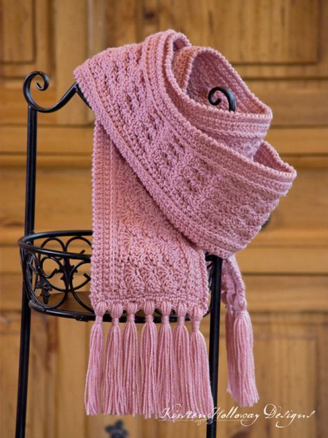 The beautiful La Vie En Rose Ladies Scarf is an easy free crochet pattern that crocheters of all skill levels, from beginner to experienced, will enjoy making Crochet Hangers, Simple Scarf Crochet Pattern, Crochet Scarfs, Ladies Scarf, Crochet Cowl Pattern, Crochet Scarf Pattern Free, Crocheted Items, Beautiful Scarf, Crochet Shawls