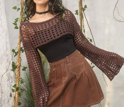 Crochet Top Outfit, Cropped Pullover, Open Knit Sweater, Crochet Crop Top, Knitting Women Sweater, Open Knit, Crochet Sweater, Top Pattern, Knitwear Women