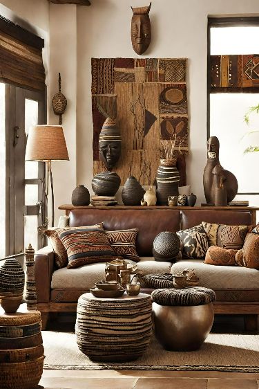 African Style Interior, Modern Indoor Garden, African Tapestry, Afro Design, African Decor Living Room, African Bedroom, African Living Rooms, African Room, African Style Decor