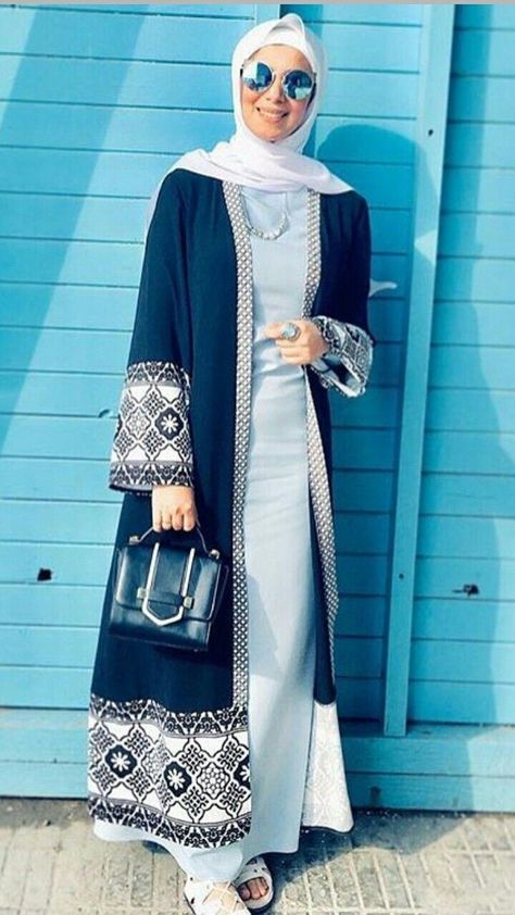 Outer Hijab Long Cardigan, Styling Hijab, Cardigan Outfit Hijab, Modest Lookbook, Hijab Outfit Ideas, Long Shirt Outfits, Outfit Ideas Hijab, Hijab Styling, Turban Fashion