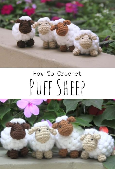 Hantverk Diy, Crochet Sheep, Easter Crochet Patterns, Crochet Animals Free Patterns, Crochet Amigurumi Free, Oita, Puff Stitch, Fun Crochet Projects, Crochet Animal Patterns