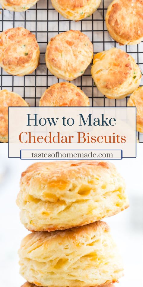 Biscuits Cheddar, Cheddar Chive Biscuits, Chive Biscuits, Cheddar Cheese Biscuits, Biscuits From Scratch, Baking Powder Biscuits, Flaky Biscuits, Cheddar Biscuits, Biscuits Easy