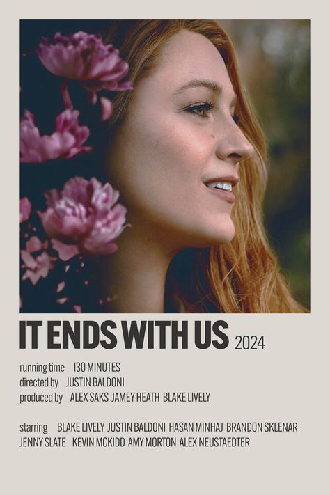 It Ends With Us Polaroid Poster, It Ends With Us Movie Poster, It Ends With Us Blake Lively, It Ends With Us Poster, Its End With Us, It Ends With Us Movie, Alternative Minimalist Poster, Movies Recommendations, Brandon Sklenar