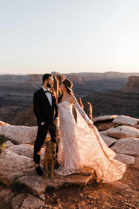 Adventurous jeep elopement in Moab, Utah | Rue de Seine Boho Desert Bride | Maroon Suit | Wedding with a dog | The Hearnes Adventure Photography Moab Utah Elopement, Jeep Wedding, Travel Elopement, 2026 Wedding, Desert Bride, Maroon Suit, Wild Wedding, Adventurous Wedding, Utah Elopement