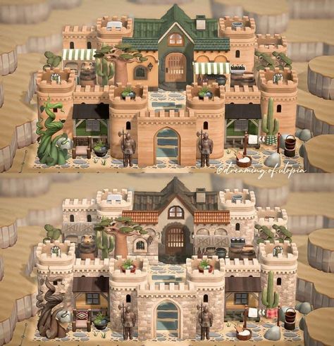 Acnh Castle Designs Code, Acnh Hhp Castle, Acnh Castle Neighborhood, Elvis Animal Crossing, Acnh Castle Ideas, Acnh Castle Island, Animal Crossing Castle Ideas, Acnh Castle House, Acnh Castle Designs