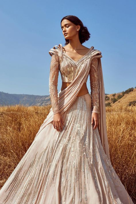 Gaurav Gupta Gowns, Sun Deity, Ejaaz Couture, Draped Lehenga, Wedding Outfits Indian, Summer Couture, Seema Gujral, Sunset Spring, Indian Wedding Gowns