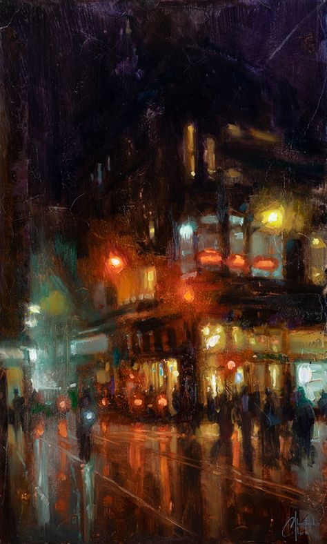 NYC - Bustling Corner | This is an original New York City NY… | Flickr New York City Night, New York Painting, Nyc Night, Acrylic Painting Inspiration, Jazz Art, City Painting, New York Art, Night Painting, Career Goals