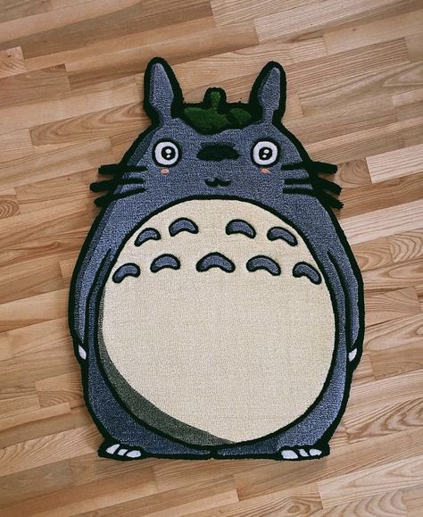 Totoro Tufted Rug, Studio Ghibli Tufted Rug, Rug Tufting Ideas Anime, Small Rug Ideas, Cartoon Rugs, Rugs Kids Room, Lover Cartoon, Gift For Anime Lover, Tufting Design