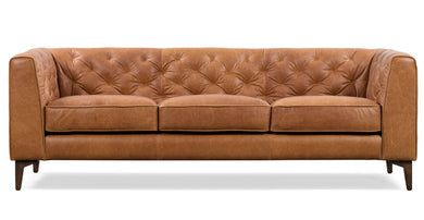 Poly And Bark, Chesterfield Style Sofa, Leather Sofa Couch, Poly & Bark, Apartment Sofa, Beautiful Sofas, Leather Couch, Vintage Silhouette, Walnut Finish