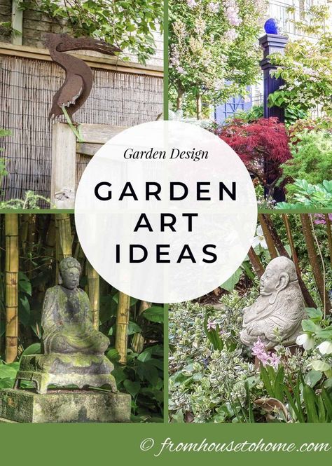 Yard Ornaments Ideas, Beautiful Gardens Magical, Garden Focal Point Ideas, Focal Point Garden, Garden Focal Point, Art Statues, Greenhouse Design, Whimsical Garden Art, House To Home