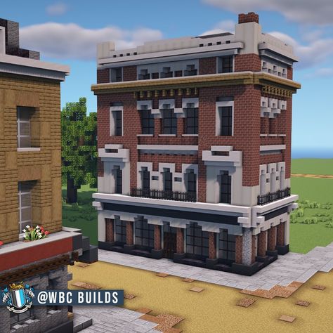 WBC builds on Instagram: “This weeks challenge build. Here is a london Pub check out the video over on my channel -Texture pack : WBC Builds V1.3.2.1 -Shaders :…” Minecraft Apartments Ideas, London Minecraft Builds, Small Shops Minecraft, Minecraft Jazz Club, Pub Minecraft, London Minecraft, Minecraft City Building Ideas, Minecraft Cinema, Minecraft Brick House