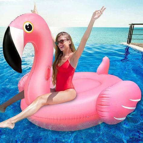 Giant Inflatable Flamingo Ride On Pool Float, Blow Up Pool Floatie with Fast Valves Swimming Floating Raft, Lounge, Summer Party Decorations Toys for Kids Adults. Pool Floats for Adults, Floaties for The Pool with Comfortable Handles, Inflatable Giant Swan Pool Lounge Pink Pool Floats, Beach Floaties, Large Pool Floats, Flamingo Inflatable Pool, Pool Inflatables, Pool Floats For Kids, Beach Floats, Floating Raft, Flamingo Pool Float