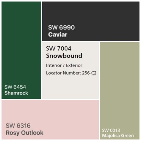 These colors combine to make a bold and tropical color palette. With greens and a warm pink bring in the organic vibes of tropic plants. The contrast of a dark black and cool white add to the state… Green Pink Black White Color Palette, Black White Pink Green Bedroom, Green Velvet Color Palette, Pink Green White Colour Palette, Black Contrast Color, Green Pink Black White Color Palette Wedding, Pink Green Black Color Palette, Black White Color Palette, Tropical Color Palette