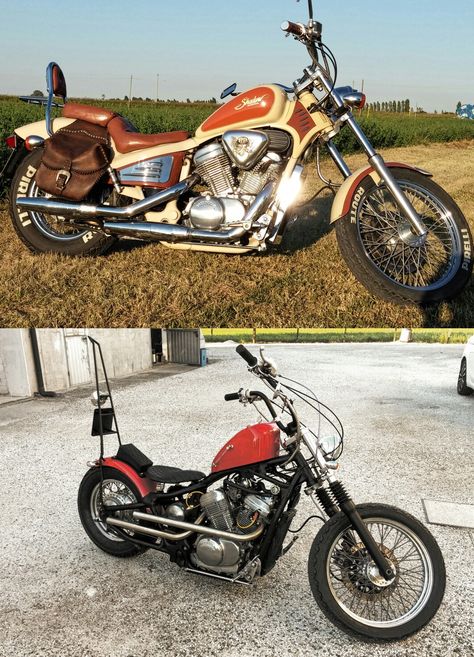 '92 honda shadow 600 chopper rear wheel by Dave Filippini Before and after the modify Honda Shadow Chopper, Honda Shadow 600, Honda Shadow, Motor Bikes, Bobber Chopper, Shattered Glass, Custom Bikes, Chopper, Cars And Motorcycles