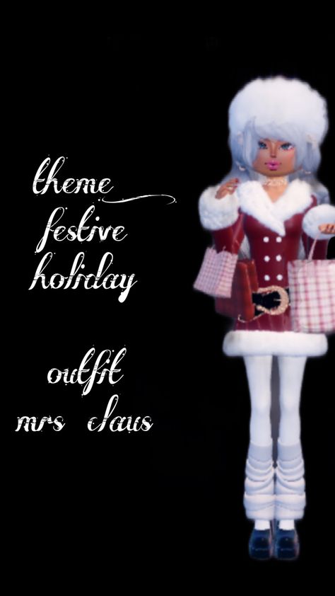 #dresstoimpress #dti #outfitidea #dresstoimpressideas #dresstoimpressoutfits #dresstoimpressvip #dresstoimpresstips #viral #roblox #dtioutfits Santa Claus Dress, Mrs Claus, Festive Holiday, Holiday Festival, Dress To Impress, Santa Claus, Festival, Outfit Inspo, Pins