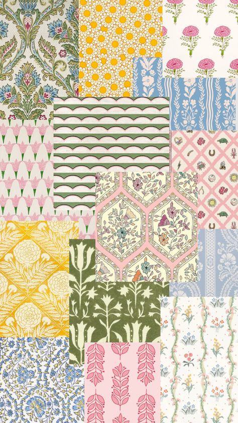 #wallpaper #background #patterns #pretty #cottagecore #quilt #colors #pretty Cottagecore Quilt, Quilt Colors, Vintage Flowers Wallpaper, Textile Prints Design, Funny Iphone Wallpaper, Iphone Wallpaper Pattern, Textile Pattern Design, Iphone Wallpaper App, Phone Wallpaper Patterns