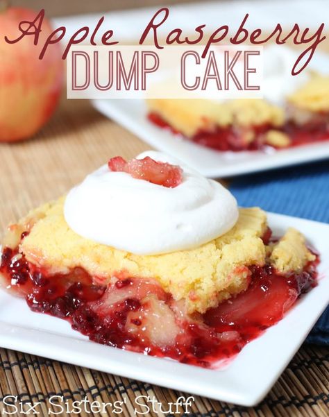 Apple Raspberry Dump Cake / Six Sisters' Stuff | Six Sisters' Stuff Raspberry Dump Cake, Peach Cobbler Dump Cake, Easy Dump Cake Recipe, Apple Berry, Dump Cakes, Cake Mug, Dump Cake Recipes, Dump Cake, Cake Mix Recipes