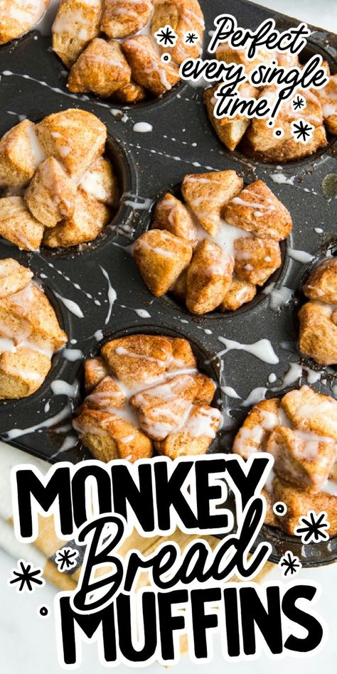 Monkey Bread Muffins Pull Apart Dessert Recipes, Monkey Bread Muffins Easy, Simple Monkey Bread, Monkey Bread Biscuits, Pull Apart Breads, Crockpot Monkey Bread, Monkey Bread Bites, Monkey Bread Cupcakes, Single Serving Monkey Bread