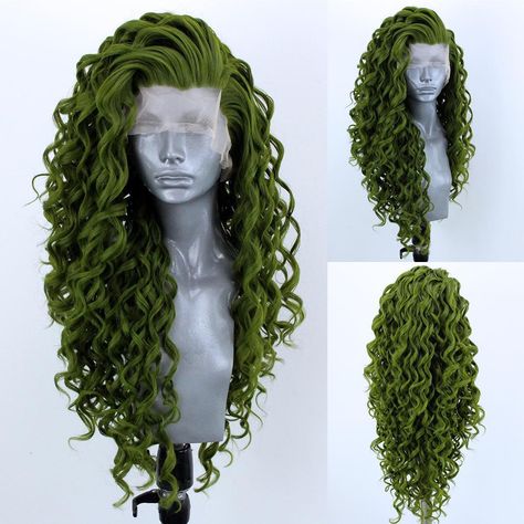 Webster Wigs on Instagram: “💚😍 Isla in “Moss Green” is now back in stock on our store!😍💚 She’s a gorgeous Deep Moss Green Blend in 26” long Spiral Curls and can be…” Webster Wigs, Spiral Curls, Curly Hair Styles Easy, Beautiful Curly Hair, Pretty Hair Color, Hair Shows, Hair Reference, Hair Inspiration Color, Hair Inspo Color