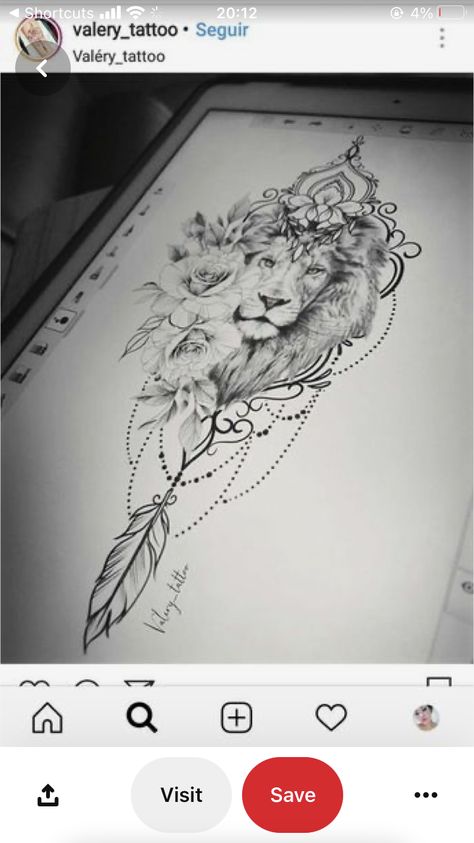 Lion Back Tattoo, Lamb Tattoo, Skull Tattoo Flowers, Dream Catcher Tattoo, Lion Tattoo, Dreamcatcher Tattoo, Back Tattoo, Flower Tattoos, I Tattoo