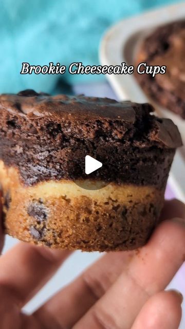 Melissa Williams on Instagram: "I normally bake from scratch but these Brookie Cheesecake Cups are semi-homemade, take just a few minutes to make, and are GOOD 🤩  A layer of chocolate chip cookie, a layer of cheesecake, and of brownie, all in handheld form.  To get the full recipe either: • tap the link in my bio, or • comment BROOKIE and my lil robot assistant with DM you a link  https://www.persnicketyplates.com/brookie-cheesecake-cups/  #brookies #brownieslover #browniesofinstagram #cookiecups #easydessertrecipe #cheesecakecookies #persnicketyplates" Brownie Cookie Cheesecake Cups, Brookie Cheesecake Cups, Chocolate Chip Cookie Brownie Cheesecake, Cheesecake Brookie, Brookie Cheesecake, Brookies Recipe Cookie Brownies, Robot Assistant, Brookies Recipe, Chocolate Chip Cookie Brownies