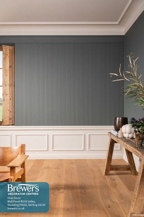 Coving, mouldings and skirting can make all the difference when decorating a space ✨ Dive into just some of the options you can choose from to create a space to be proud of. Just follow the link to learn more! 👌 Door Architrave, Ceiling Moulding, Fluted Wall Panel, Rail Door, Modern Georgian, Fluted Wall, Wall Moulding, Dado Rail, Orac Decor